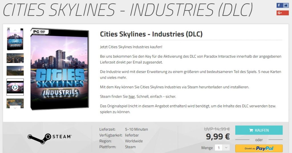 Cities: Skylines - Industries bei MMOGA