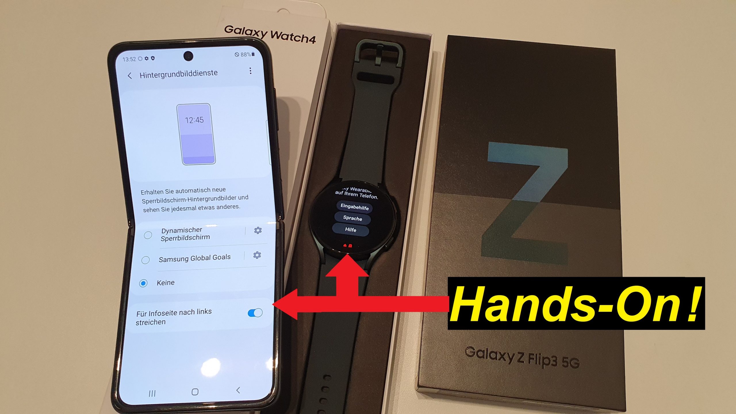 Post von o2! Samsung Galaxy Z Flip3 + Watch4. Hands-on!